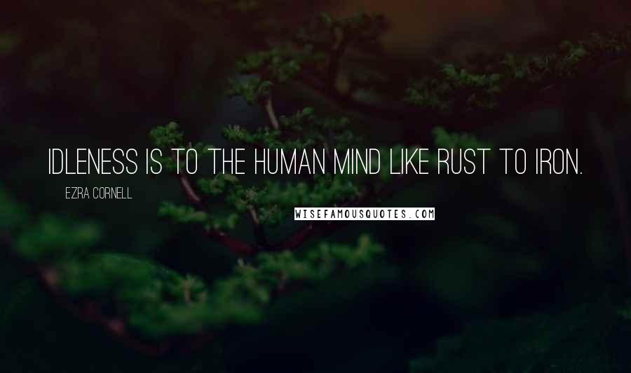 Ezra Cornell Quotes: Idleness is to the human mind like rust to iron.