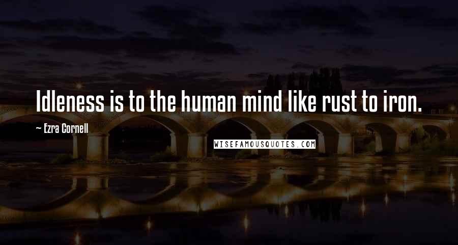 Ezra Cornell Quotes: Idleness is to the human mind like rust to iron.