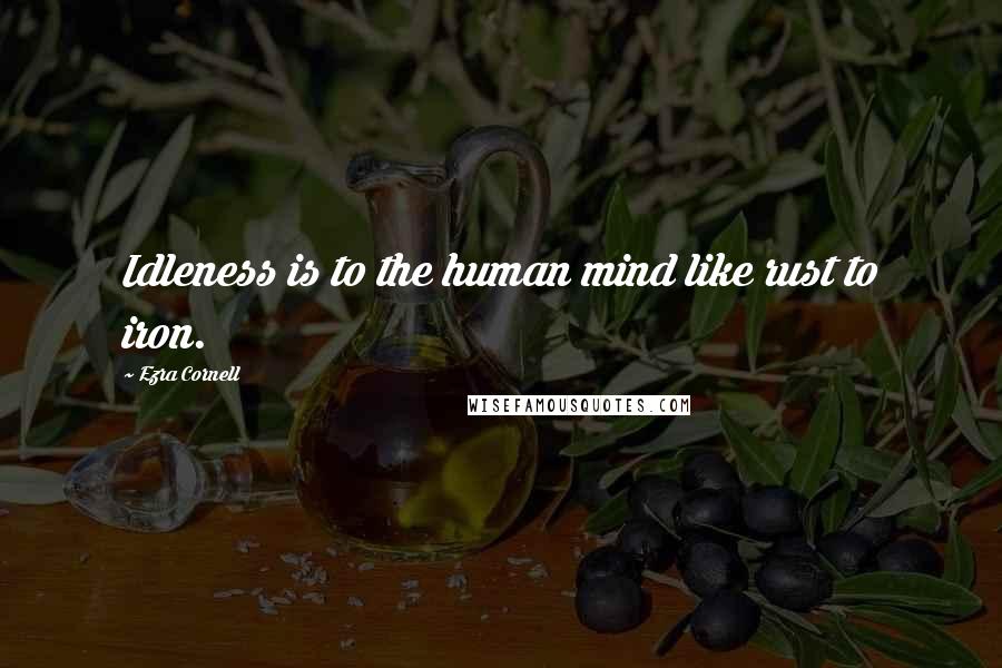 Ezra Cornell Quotes: Idleness is to the human mind like rust to iron.