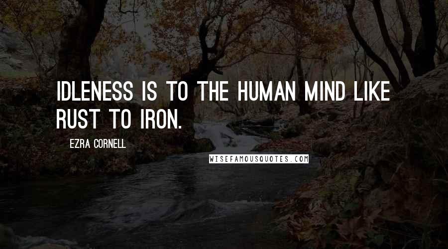 Ezra Cornell Quotes: Idleness is to the human mind like rust to iron.