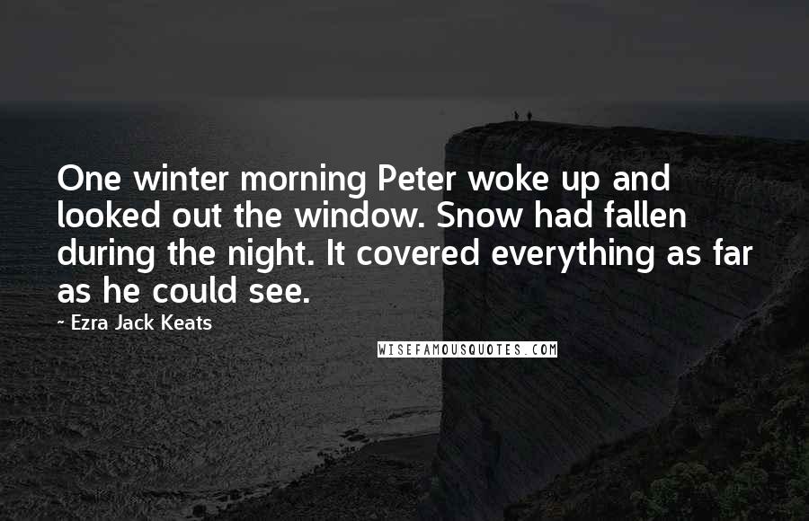 Ezra Jack Keats Quotes: One winter morning Peter woke up and looked out the window. Snow had fallen during the night. It covered everything as far as he could see.