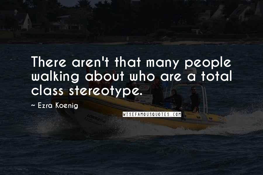 Ezra Koenig Quotes: There aren't that many people walking about who are a total class stereotype.