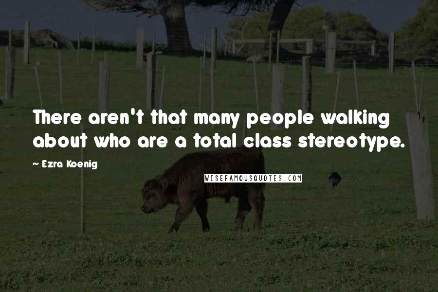 Ezra Koenig Quotes: There aren't that many people walking about who are a total class stereotype.