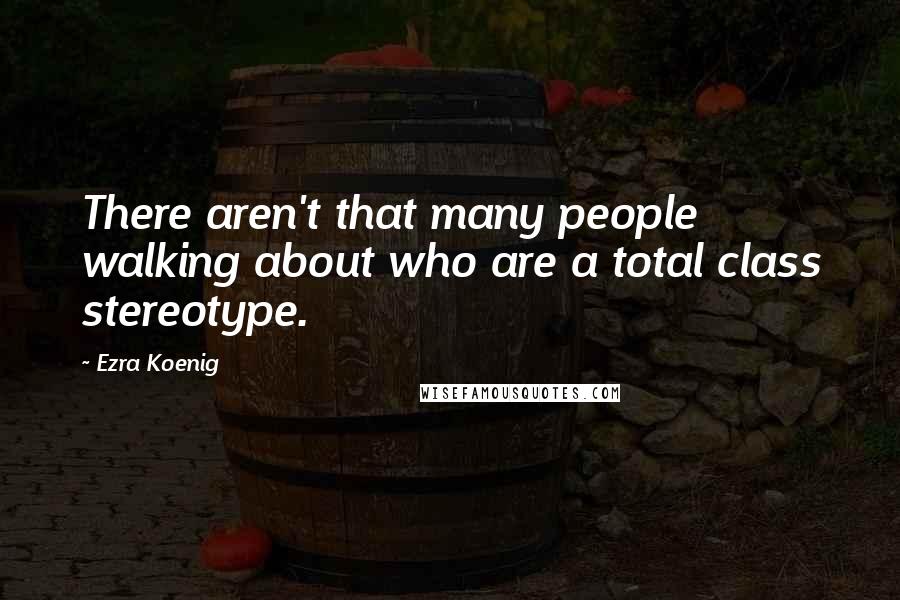 Ezra Koenig Quotes: There aren't that many people walking about who are a total class stereotype.