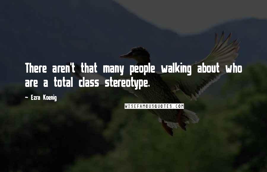 Ezra Koenig Quotes: There aren't that many people walking about who are a total class stereotype.