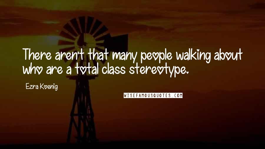 Ezra Koenig Quotes: There aren't that many people walking about who are a total class stereotype.