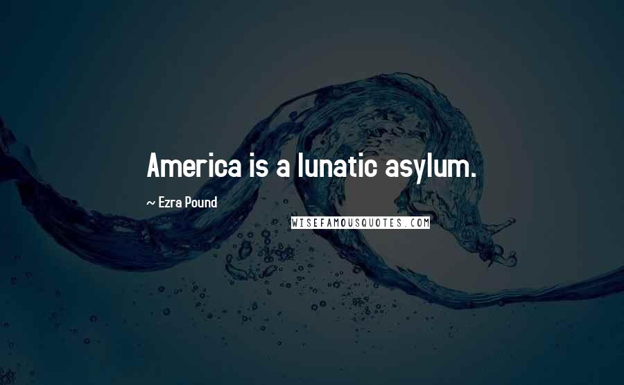 Ezra Pound Quotes: America is a lunatic asylum.