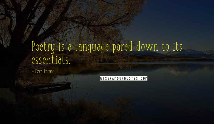 Ezra Pound Quotes: Poetry is a language pared down to its essentials.