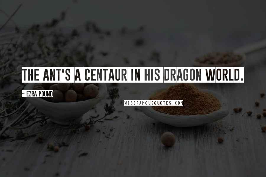 Ezra Pound Quotes: The ant's a centaur in his dragon world.
