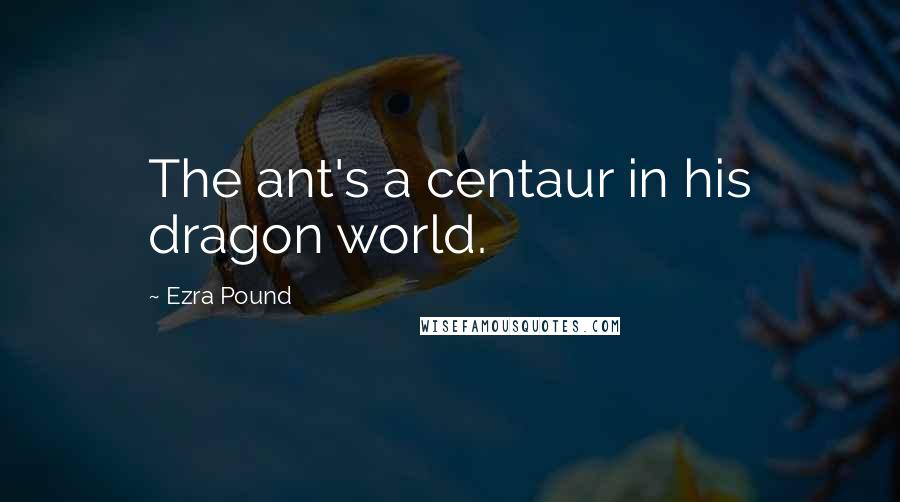 Ezra Pound Quotes: The ant's a centaur in his dragon world.