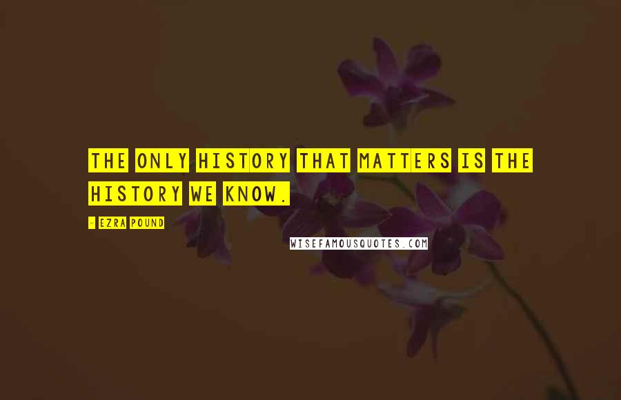 Ezra Pound Quotes: The only history that matters is the history we know.