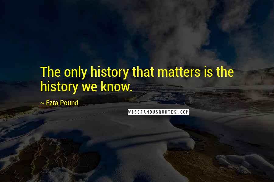 Ezra Pound Quotes: The only history that matters is the history we know.