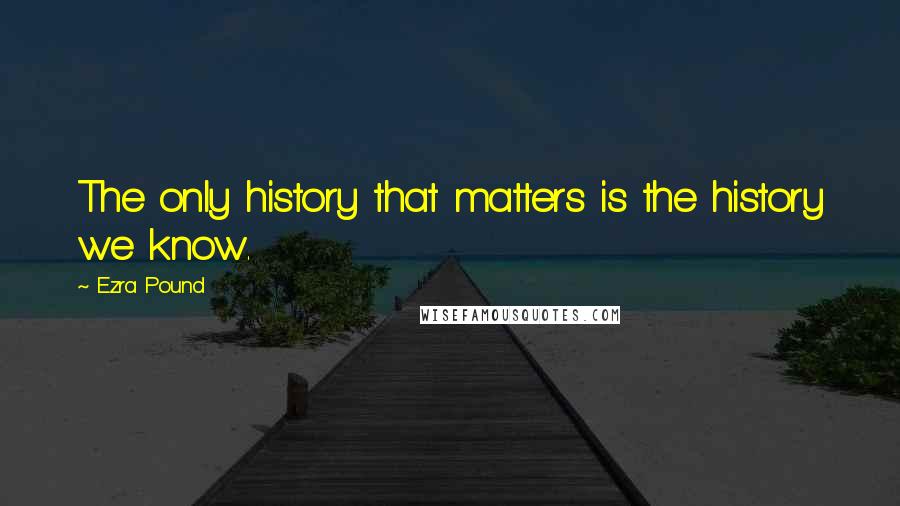 Ezra Pound Quotes: The only history that matters is the history we know.