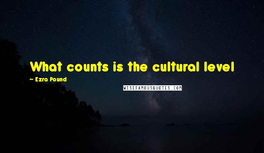 Ezra Pound Quotes: What counts is the cultural level