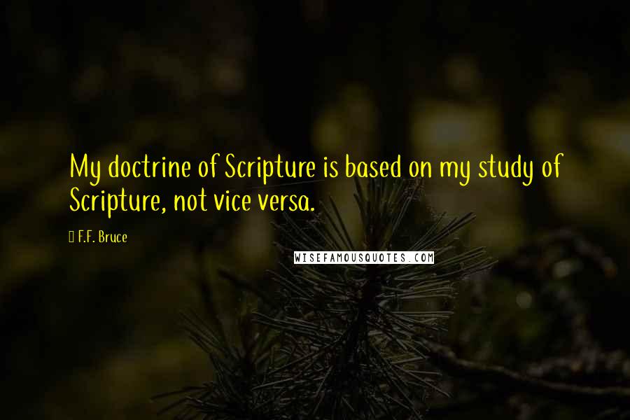 F.F. Bruce Quotes: My doctrine of Scripture is based on my study of Scripture, not vice versa.