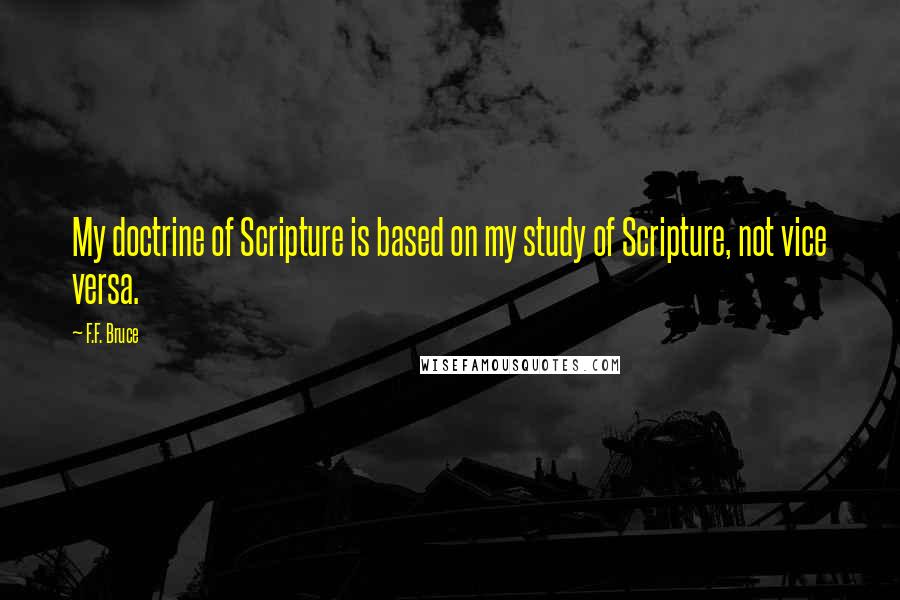 F.F. Bruce Quotes: My doctrine of Scripture is based on my study of Scripture, not vice versa.