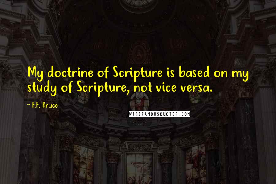 F.F. Bruce Quotes: My doctrine of Scripture is based on my study of Scripture, not vice versa.