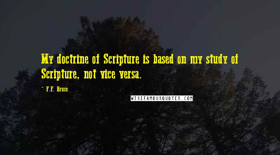 F.F. Bruce Quotes: My doctrine of Scripture is based on my study of Scripture, not vice versa.