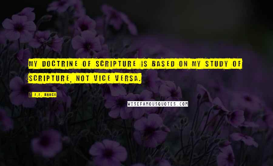 F.F. Bruce Quotes: My doctrine of Scripture is based on my study of Scripture, not vice versa.