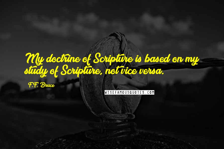 F.F. Bruce Quotes: My doctrine of Scripture is based on my study of Scripture, not vice versa.