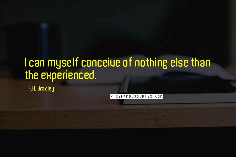 F.H. Bradley Quotes: I can myself conceive of nothing else than the experienced.