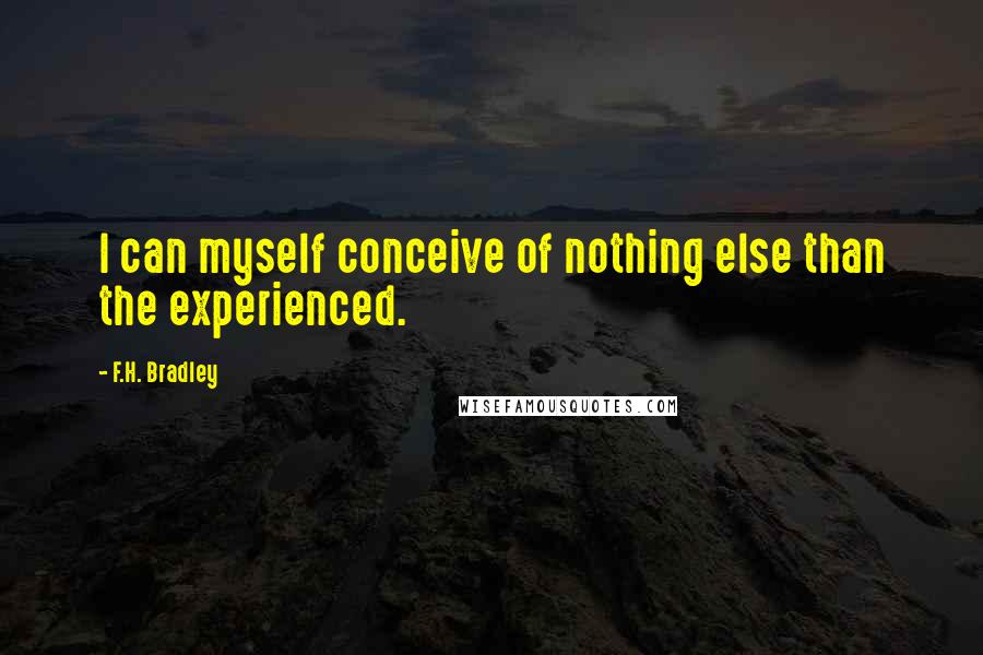 F.H. Bradley Quotes: I can myself conceive of nothing else than the experienced.