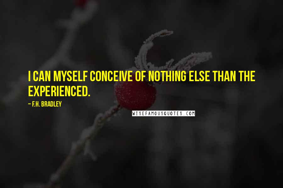 F.H. Bradley Quotes: I can myself conceive of nothing else than the experienced.