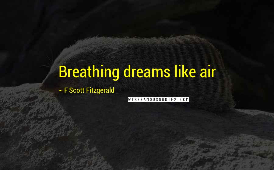 F Scott Fitzgerald Quotes: Breathing dreams like air