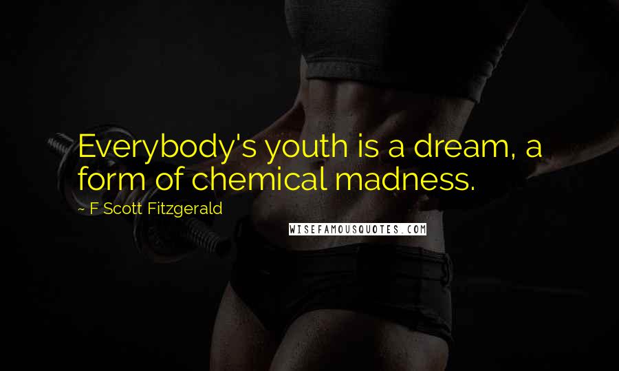 F Scott Fitzgerald Quotes: Everybody's youth is a dream, a form of chemical madness.