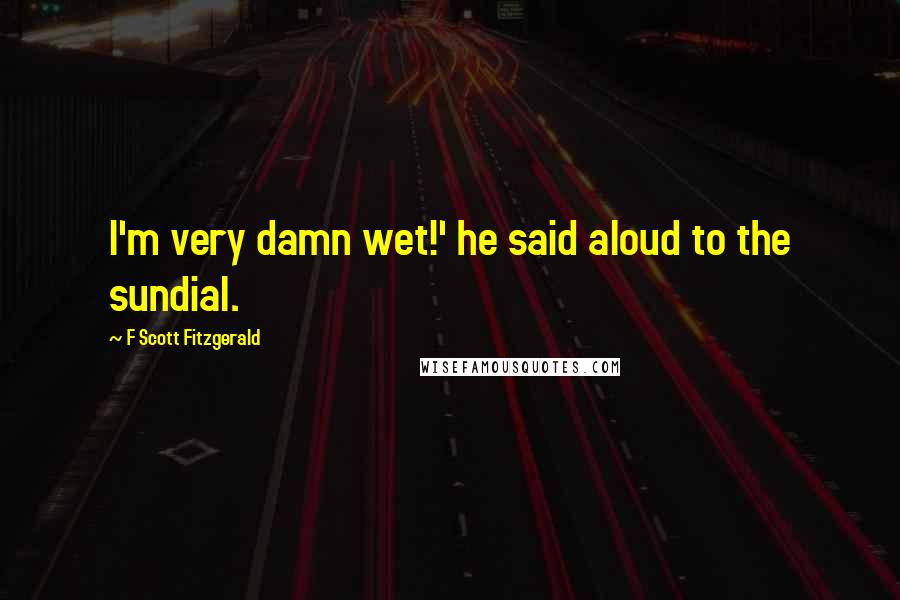 F Scott Fitzgerald Quotes: I'm very damn wet!' he said aloud to the sundial.