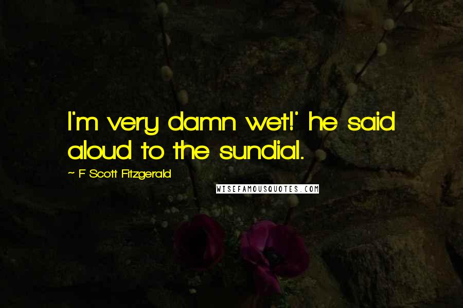 F Scott Fitzgerald Quotes: I'm very damn wet!' he said aloud to the sundial.