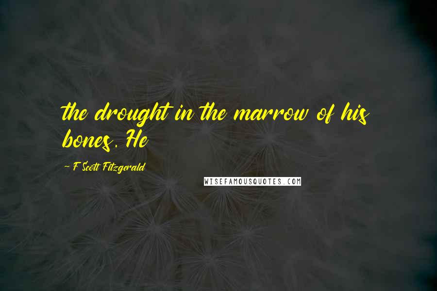 F Scott Fitzgerald Quotes: the drought in the marrow of his bones. He