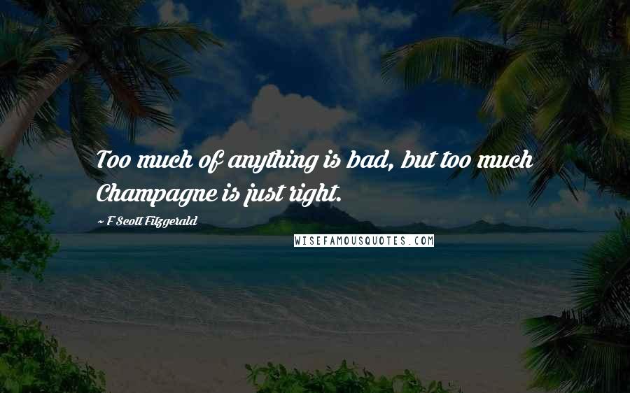 F Scott Fitzgerald Quotes: Too much of anything is bad, but too much Champagne is just right.