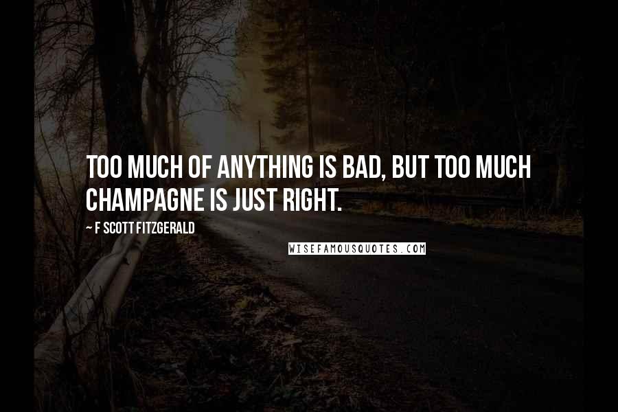 F Scott Fitzgerald Quotes: Too much of anything is bad, but too much Champagne is just right.