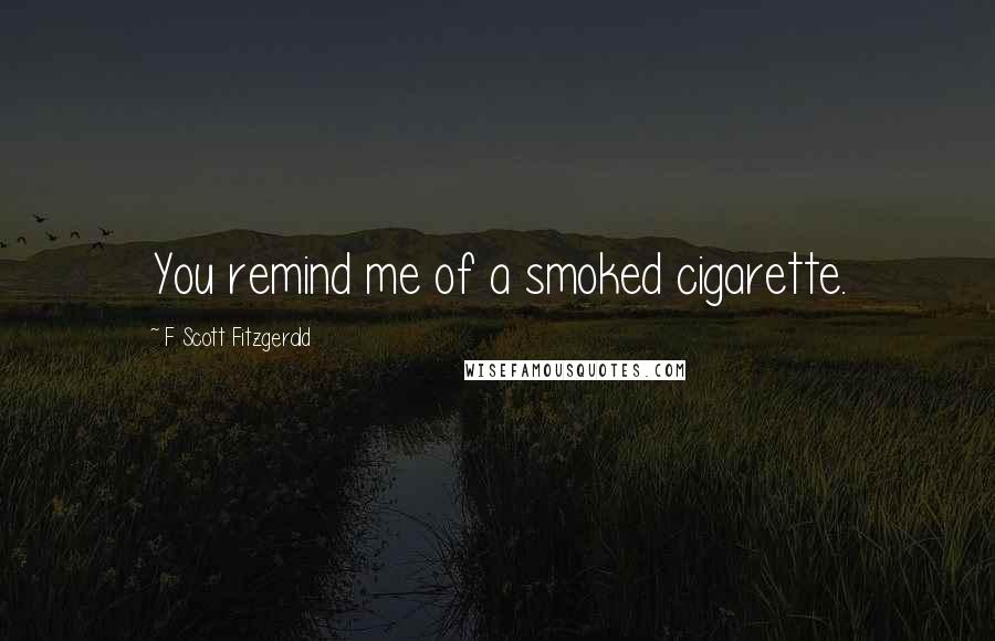 F Scott Fitzgerald Quotes: You remind me of a smoked cigarette.
