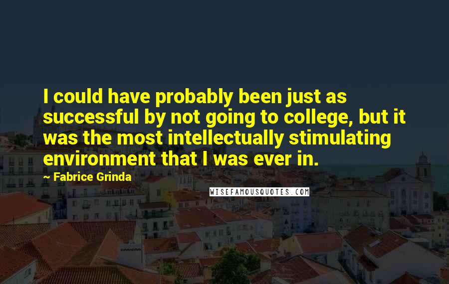 Fabrice Grinda Quotes: I could have probably been just as successful by not going to college, but it was the most intellectually stimulating environment that I was ever in.