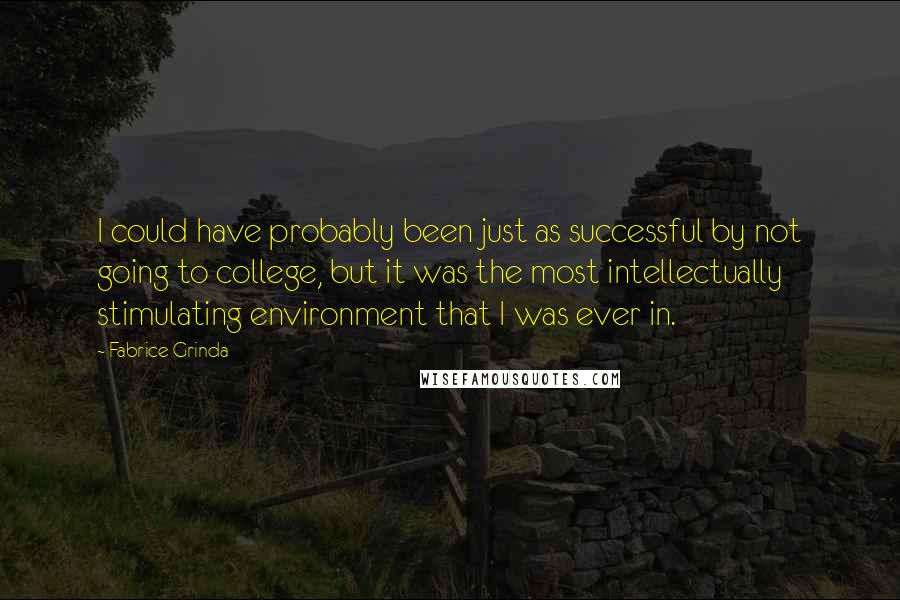 Fabrice Grinda Quotes: I could have probably been just as successful by not going to college, but it was the most intellectually stimulating environment that I was ever in.