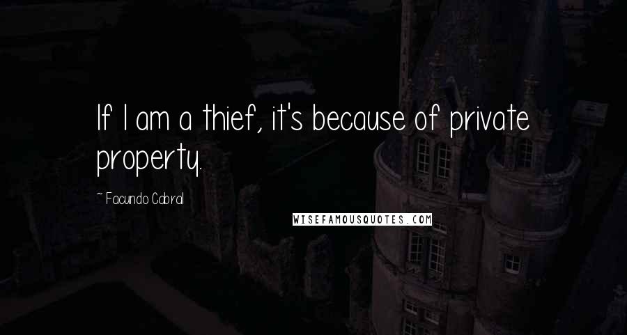 Facundo Cabral Quotes: If I am a thief, it's because of private property.