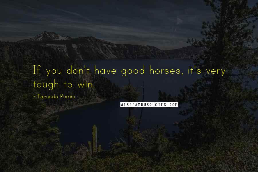 Facundo Pieres Quotes: If you don't have good horses, it's very tough to win.