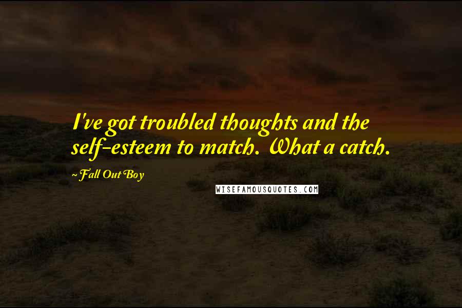 Fall Out Boy Quotes: I've got troubled thoughts and the self-esteem to match. What a catch.
