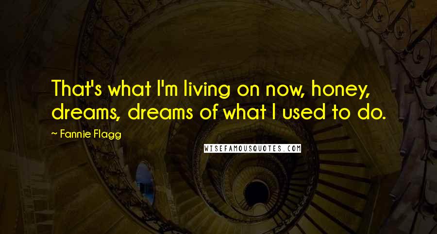 Fannie Flagg Quotes: That's what I'm living on now, honey, dreams, dreams of what I used to do.