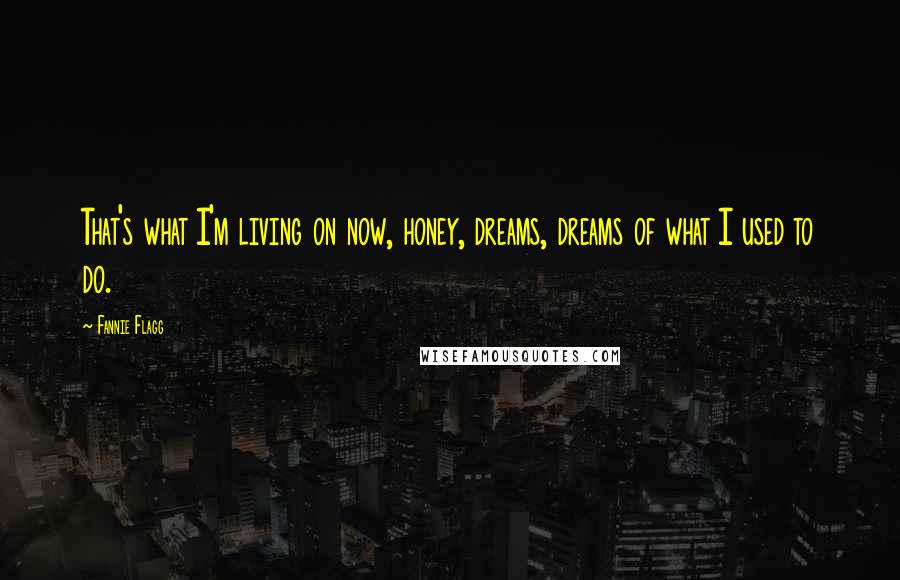 Fannie Flagg Quotes: That's what I'm living on now, honey, dreams, dreams of what I used to do.