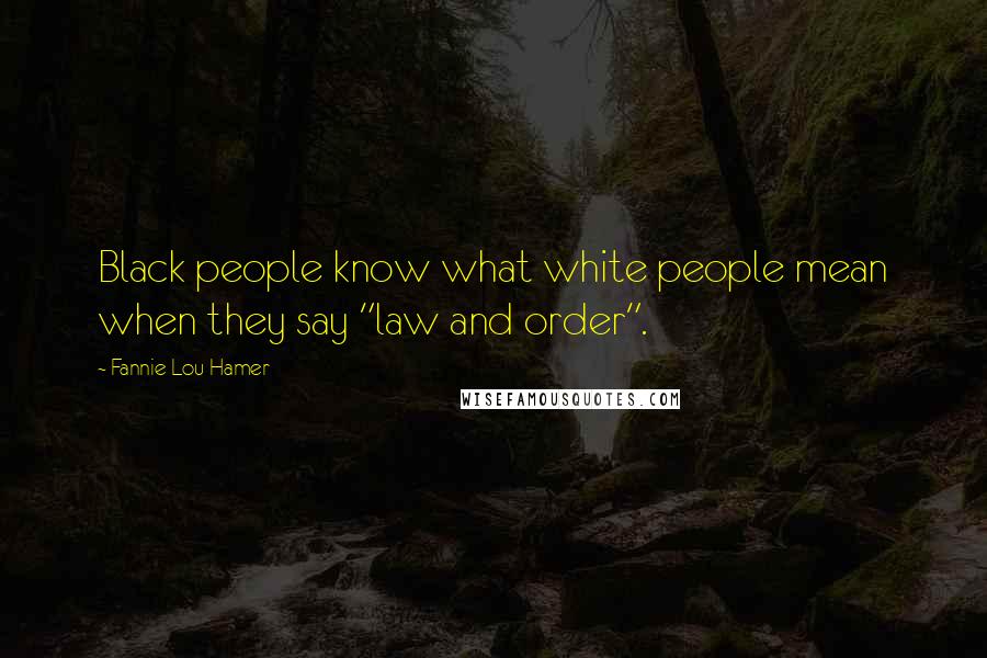 Fannie Lou Hamer Quotes: Black people know what white people mean when they say "law and order".