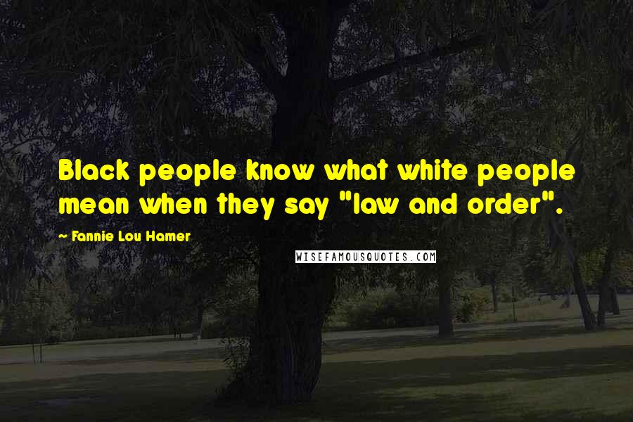 Fannie Lou Hamer Quotes: Black people know what white people mean when they say "law and order".