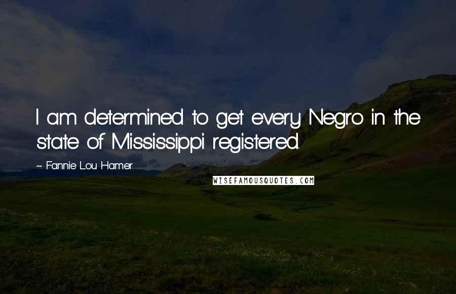 Fannie Lou Hamer Quotes: I am determined to get every Negro in the state of Mississippi registered.