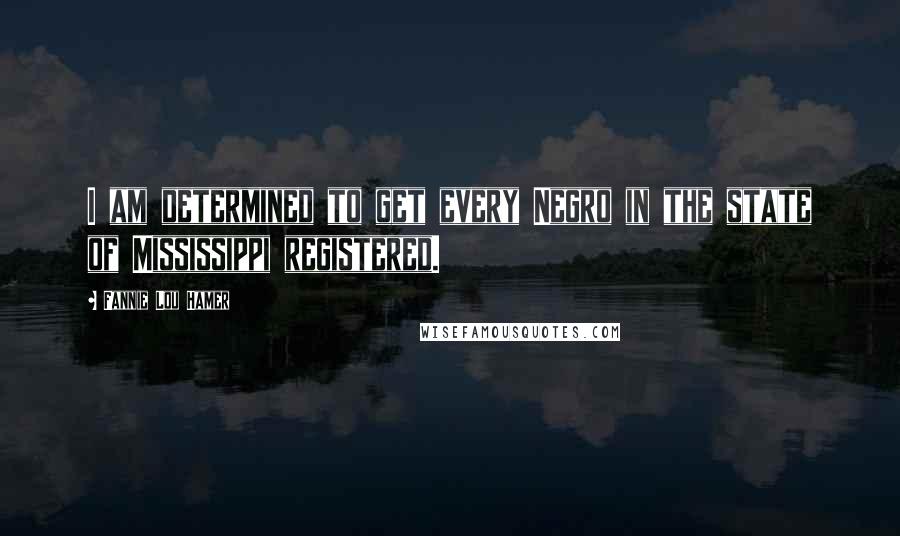 Fannie Lou Hamer Quotes: I am determined to get every Negro in the state of Mississippi registered.