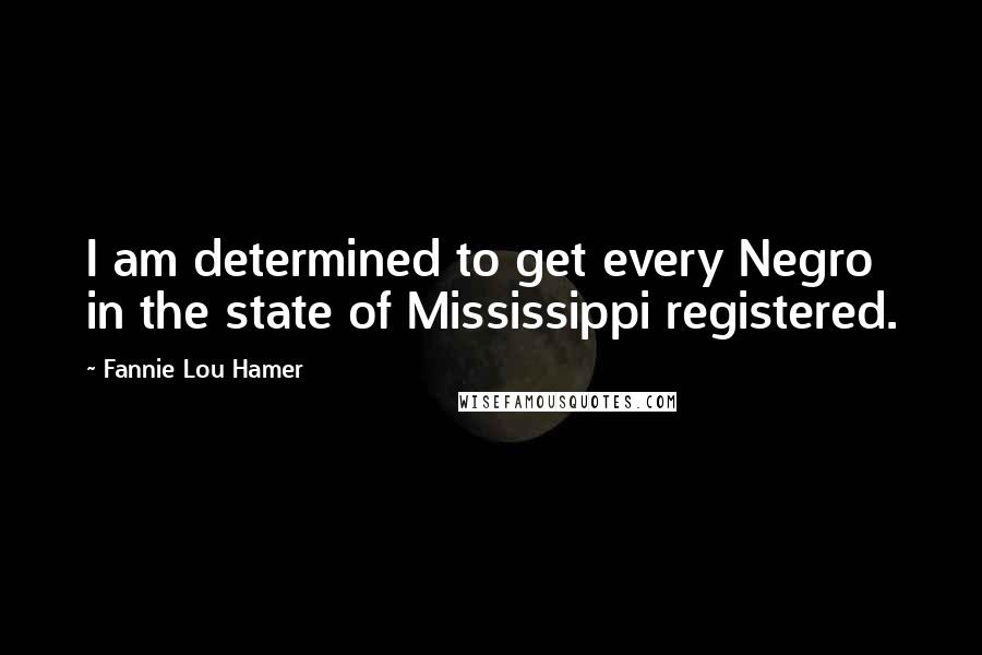 Fannie Lou Hamer Quotes: I am determined to get every Negro in the state of Mississippi registered.