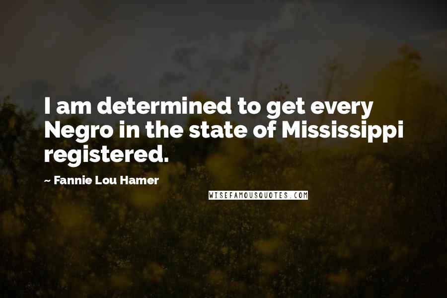 Fannie Lou Hamer Quotes: I am determined to get every Negro in the state of Mississippi registered.