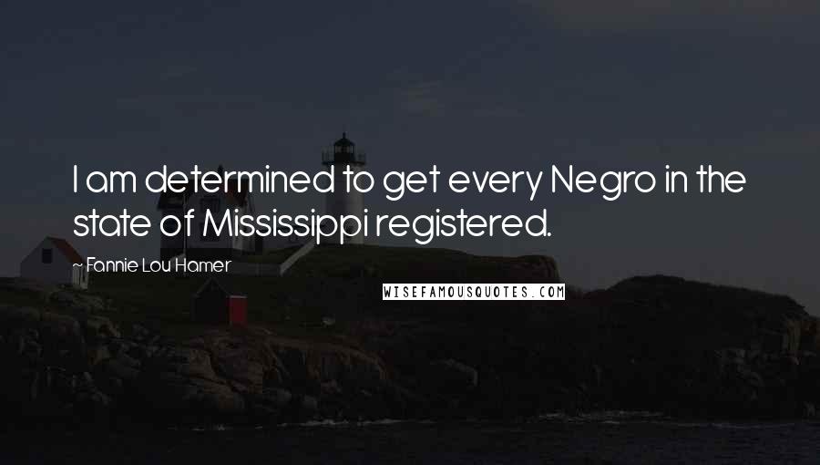 Fannie Lou Hamer Quotes: I am determined to get every Negro in the state of Mississippi registered.