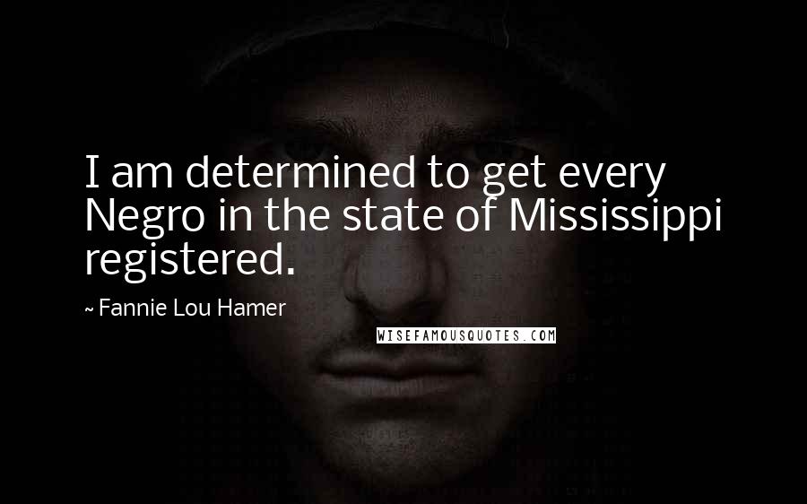 Fannie Lou Hamer Quotes: I am determined to get every Negro in the state of Mississippi registered.